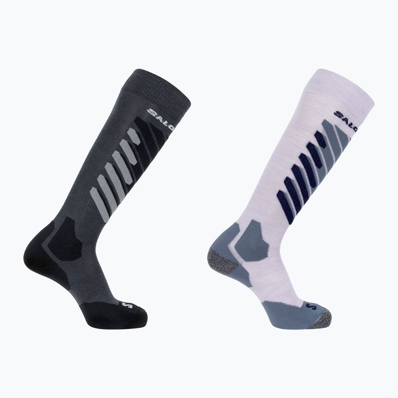 Шкарпетки лижні Salomon S/Access 2-Pack anthracite/sweet lavender
