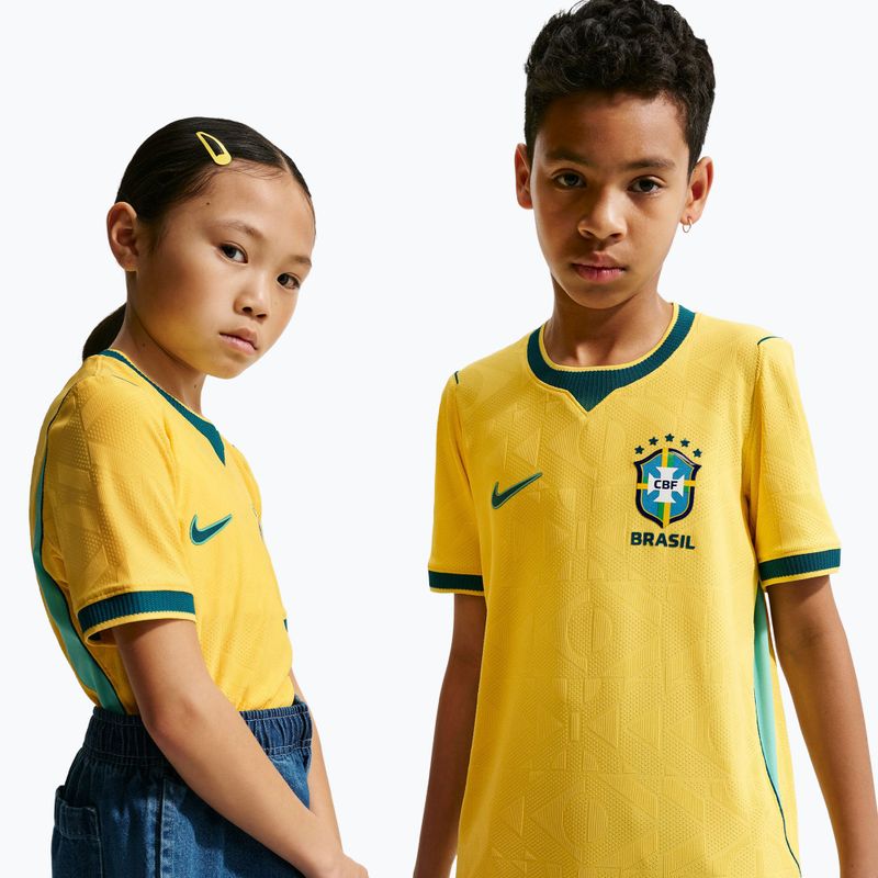 Футболка футбольна дитяча Nike Brazil 2026/27 Match Home canary/light mint/geode teal 4