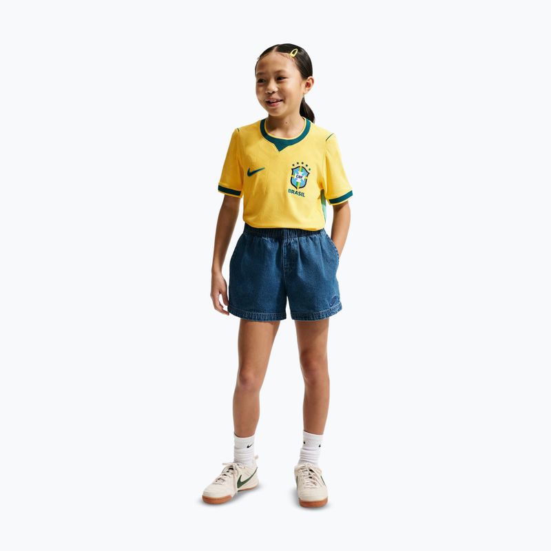 Футболка футбольна дитяча Nike Brazil 2026/27 Match Home canary/light mint/geode teal 5