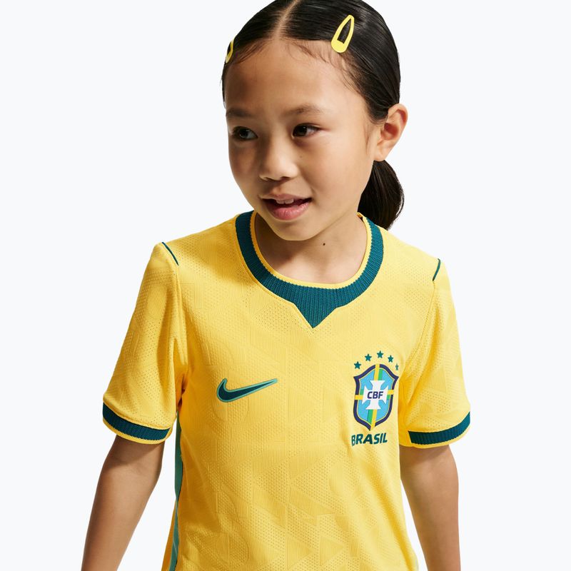 Футболка футбольна дитяча Nike Brazil 2026/27 Match Home canary/light mint/geode teal 7