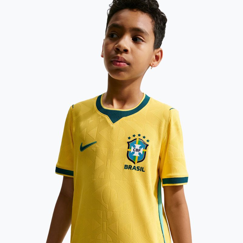 Футболка футбольна дитяча Nike Brazil 2026/27 Match Home canary/light mint/geode teal 8