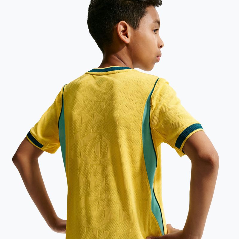 Футболка футбольна дитяча Nike Brazil 2026/27 Match Home canary/light mint/geode teal 10