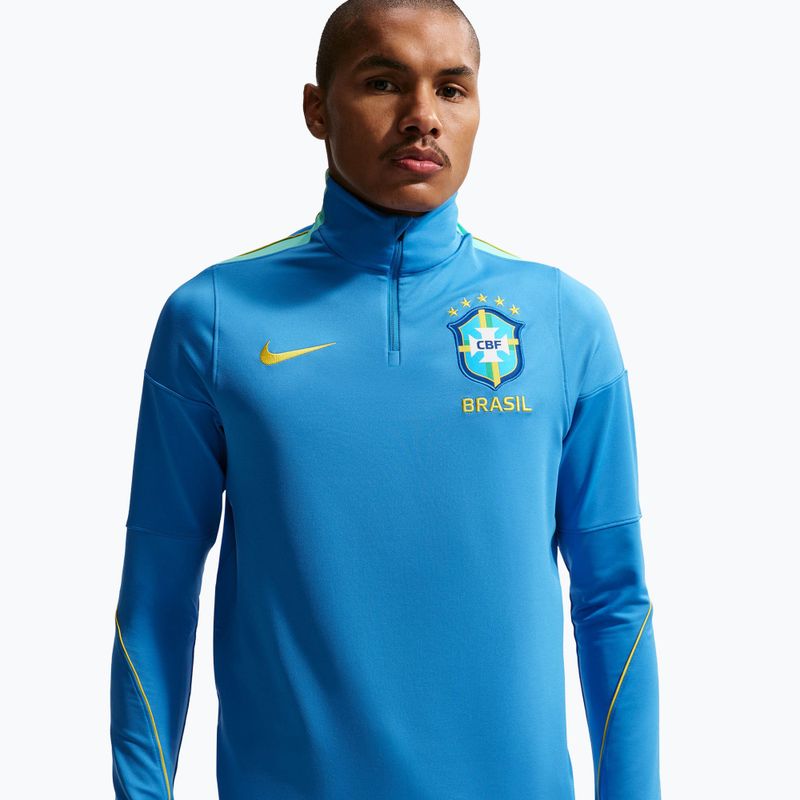 Кофта футбольна чоловіча Nike Brazil Strike light photo blue/light menta/midwest gold 4