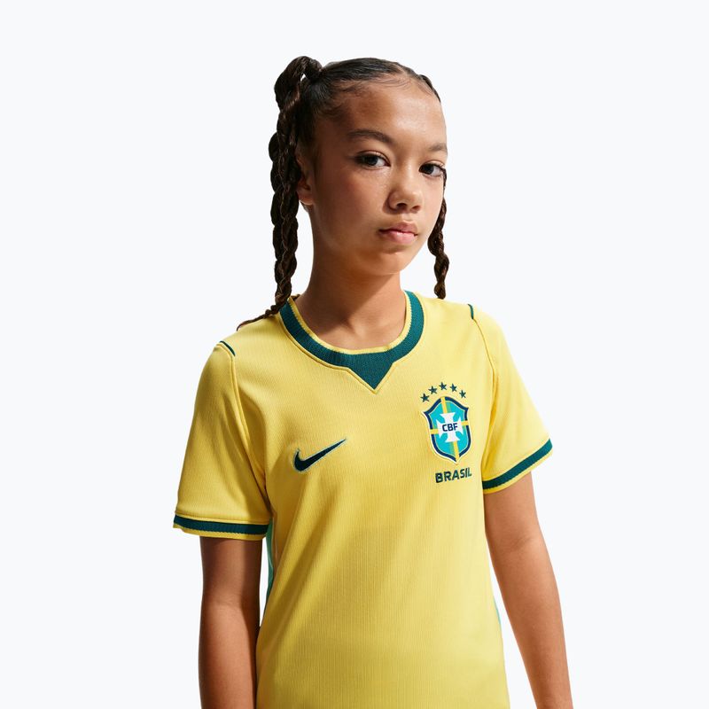 Футболка футбольна дитяча Nike Brazil 2026 Stadium Home Soccer Replica canary/light menta/geode teal 4