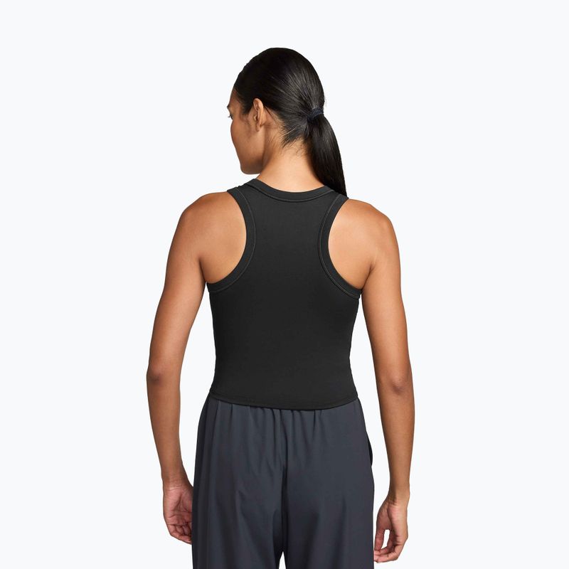 Футболка жіноча Nike One Fitted Dri-Fit Cropped Tank thunder black/white 2