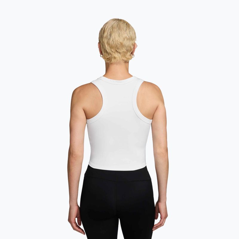 Футболка жіноча Nike One Fitted Dri-Fit Cropped Tank thunder white/black 2