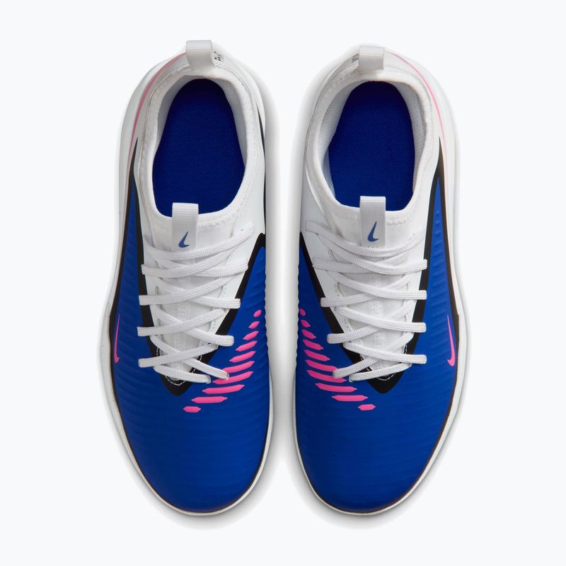 Кросівки футбольні дитячі Nike Jr. Phantom 6 Low Academy IN racer blue/white/pink blast 13