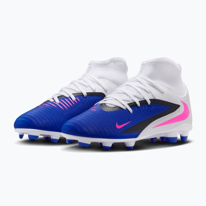 Дитячі футбольні бутси Nike Phantom 6 High Club FG/MG racer blue/white/pink blast 10