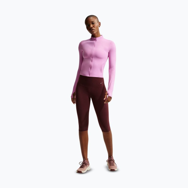 Кофта тренувальна жіноча Nike Zenvy Dri-Fit Full Zip light magenta/white 2