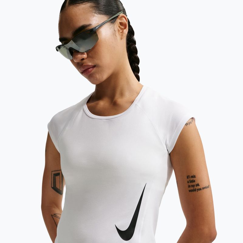 Футболка для бігу жіноча Nike Swoosh Run Dri-Fit white/photon dust/black 2