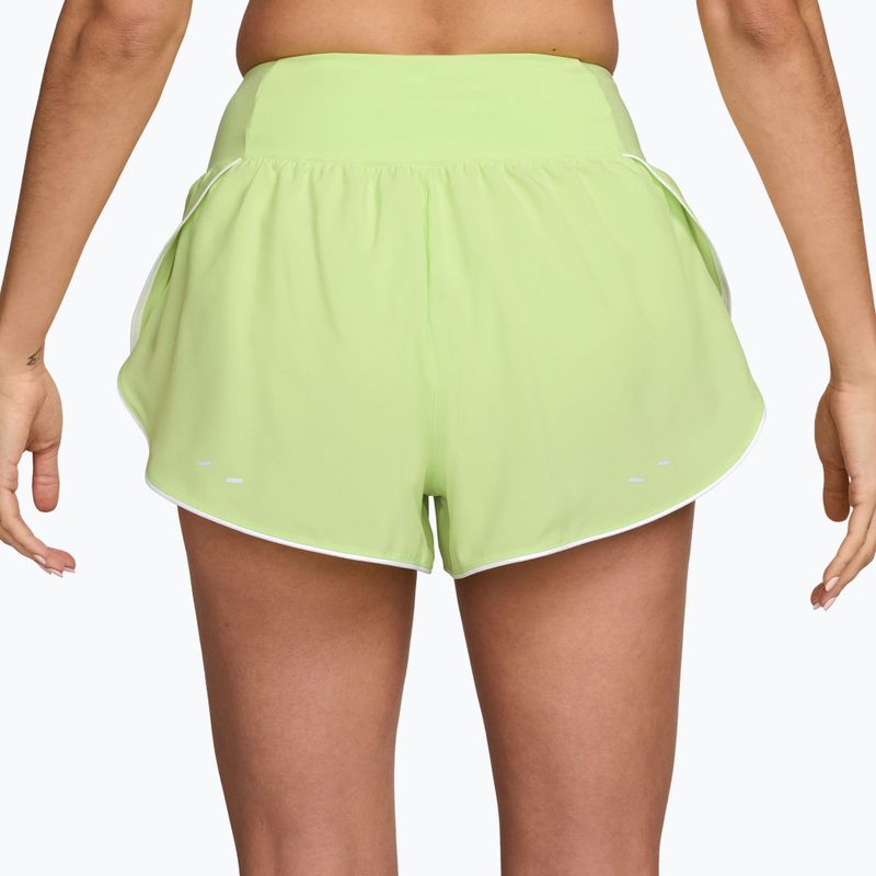 Шорти для бігу жіночі Nike Tempo Swoosh Dri-Fit Mid-Rise Brief-Lined light lemon twist/white 2