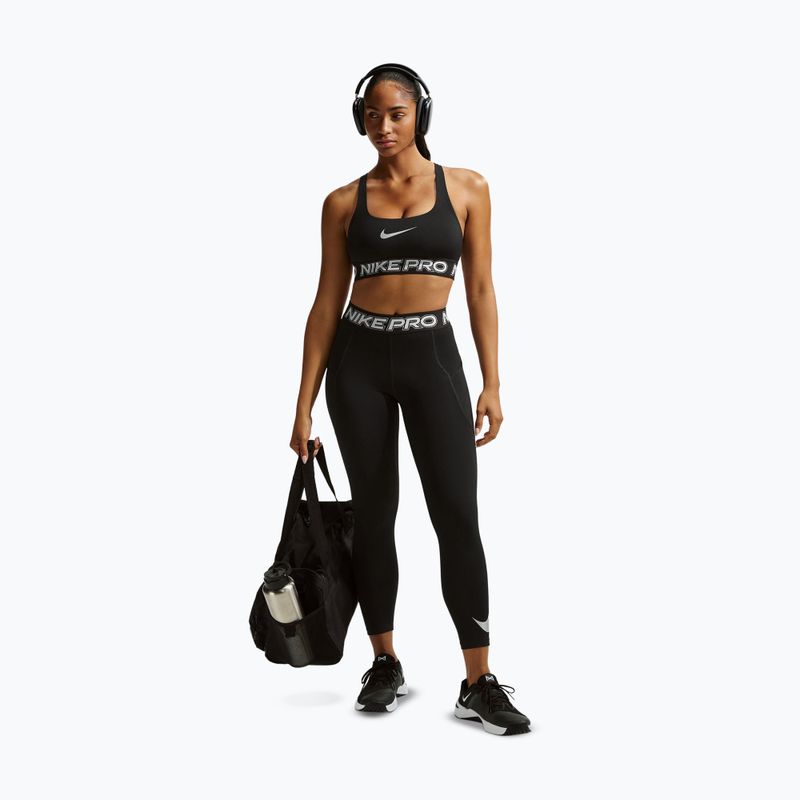 Бюстгальтер для тренувань Nike Pro Light Support Non Padded black/white/metallic silver 2