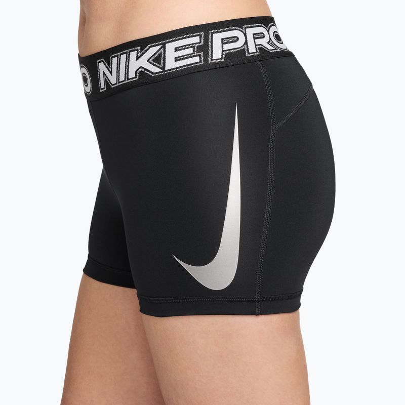 Шорти для тренувань жіночі Nike Pro Mid Rise Biker 3" black/white/metallic silver 6