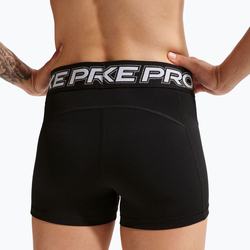 Шорти для тренувань жіночі Nike Pro Mid Rise Biker 3" black/white/metallic silver 7
