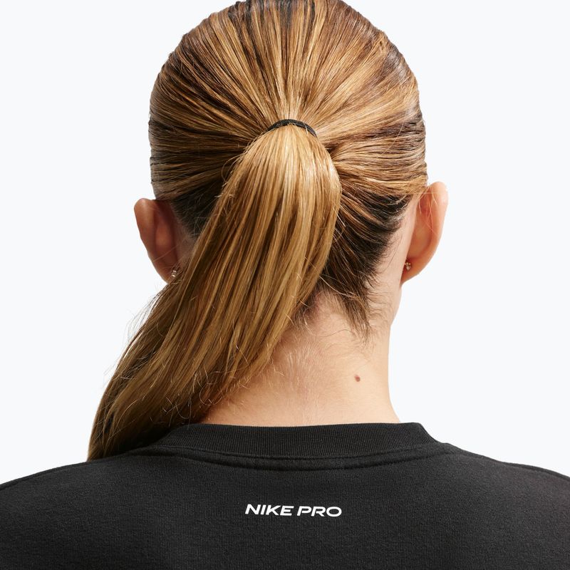 Кофта для тренувань жіноча Nike Pro Dri-Fit Crew Neck black/metallic silver/white 4