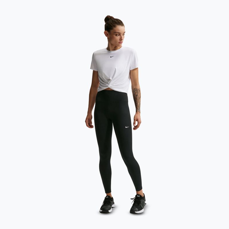 Жіночі легінси Nike One Seamless Front High-Waisted black/white 2