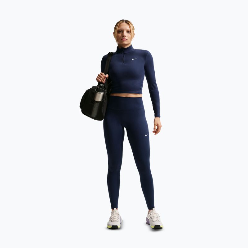 Жіночі легінси Nike One Seamless Front High-Waisted midnight navy/white 2