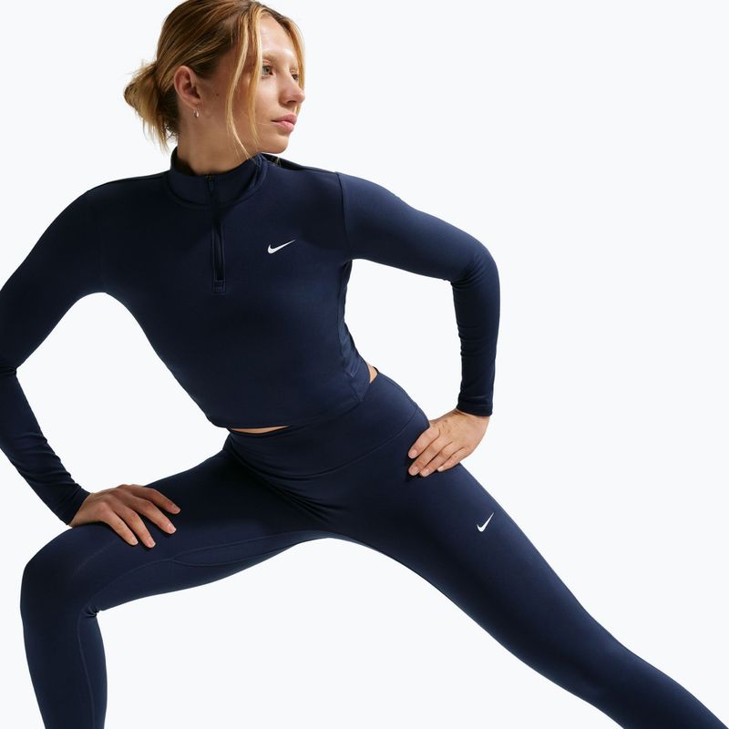 Жіночі легінси Nike One Seamless Front High-Waisted midnight navy/white 6
