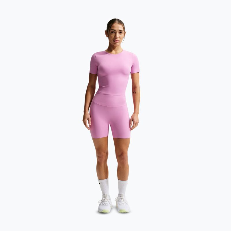 Шорти жіночі Nike Zenvy High Waisted Biker 5" light magenta/white 2