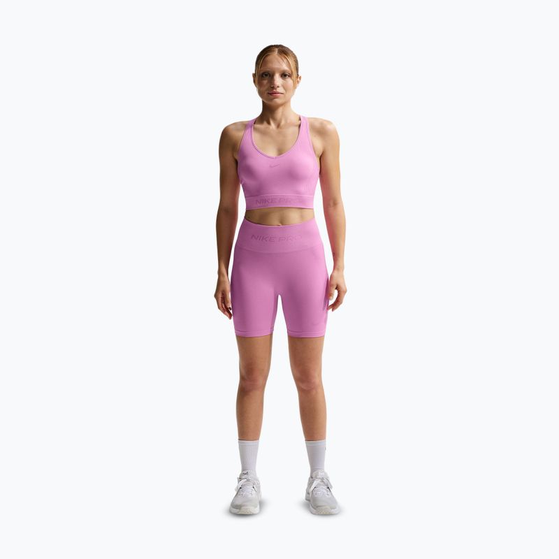 Топ для тренувань Nike Pro Seamless Dri-Fit Cropped light magenta 2