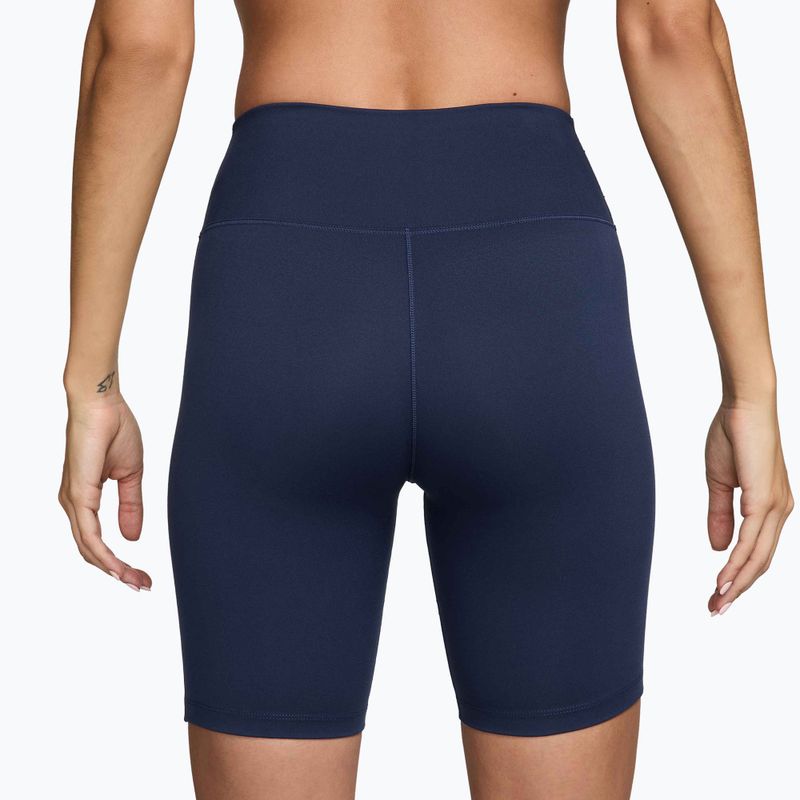 Жіночі шорти Nike One High-Waisted Biker 8" midnight navy/white 2