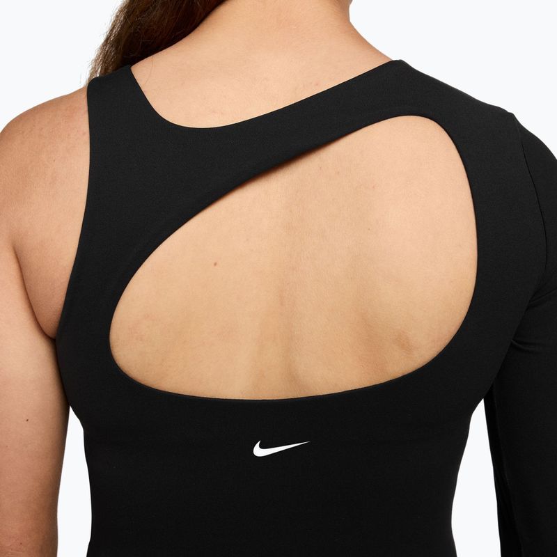 Футболка для тренувань жіноча Nike Zenvy Dri-Fit One Sleeve Top black/white/cool grey 3