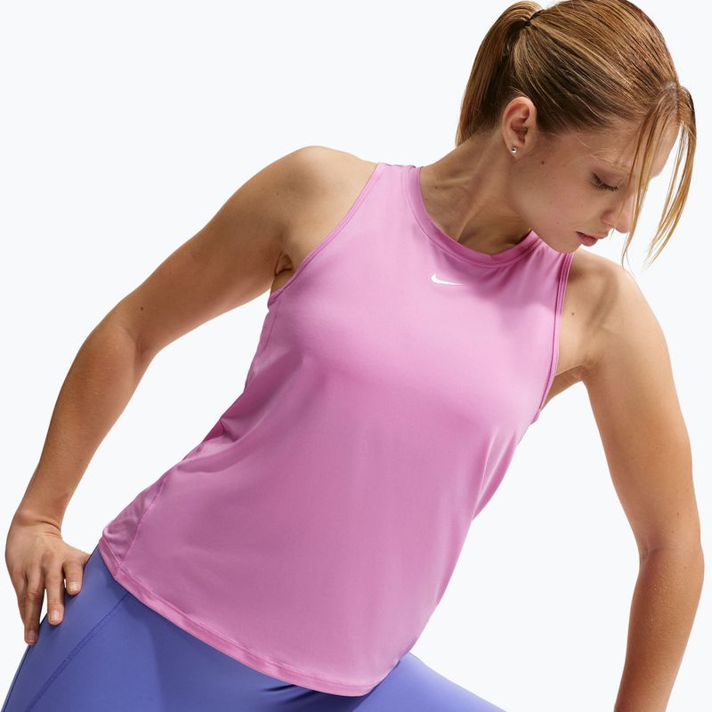 Футболка для тренувань жіноча Nike One Classic Dri-Fit light magenta/white 4