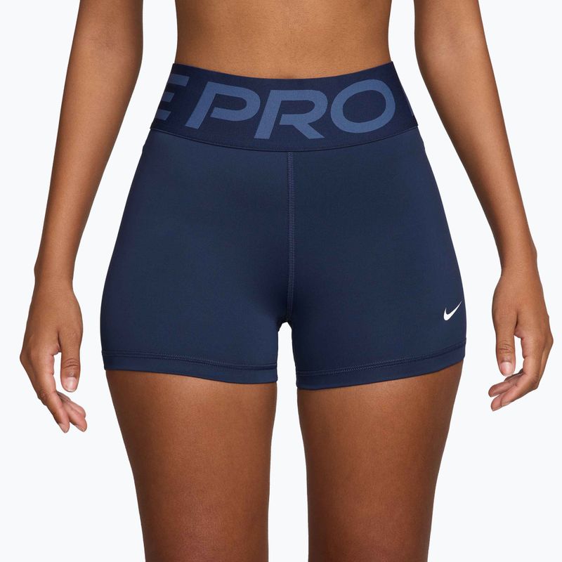 Шорти жіночі Nike Pro Sculpt High Waisted 3" Biker midnight navy/white