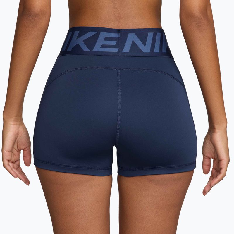 Spodenki damskie Nike Pro Sculpt High Waisted 3" Biker midnight navy/white 2