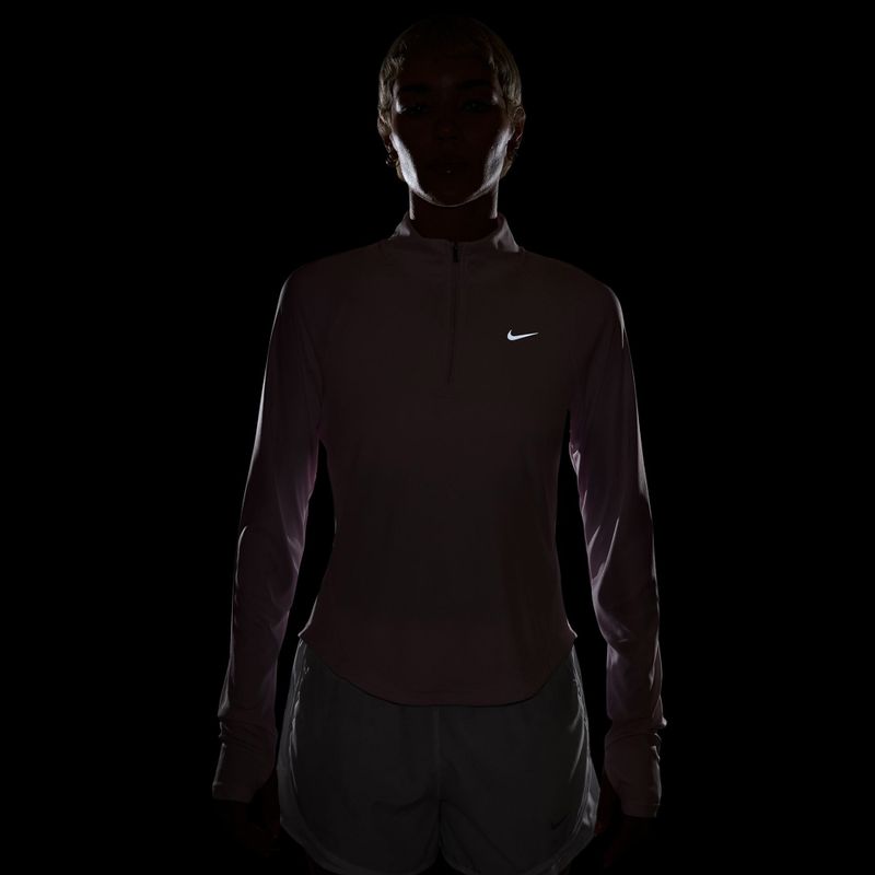 Жіноча бігова лонгслівка Nike Tempo Swoosh Run Dri-Fit 1/4-Zip pink foam/white 4