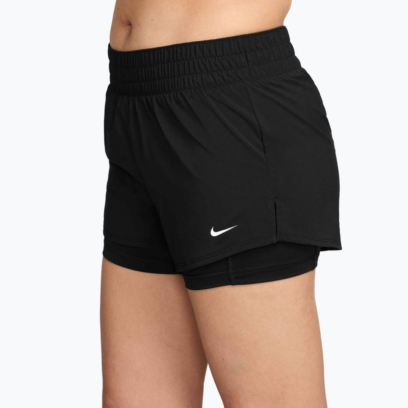 Шорти для бігу жіночі Nike One Dri-FIT 2IN1 black/white 3