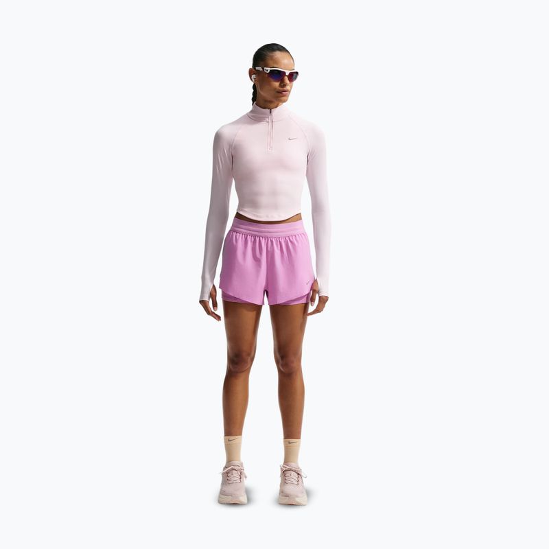 Шорти для бігу жіночі Nike Swift Mid-Rise 2in1 light magenta/light magenta 2
