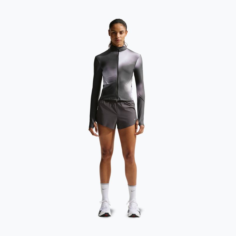 Кофта для бігу жіноча Nike Swift Dri-Fit Full Zip Mid-Layer dark smoke grey/light smoke grey 2