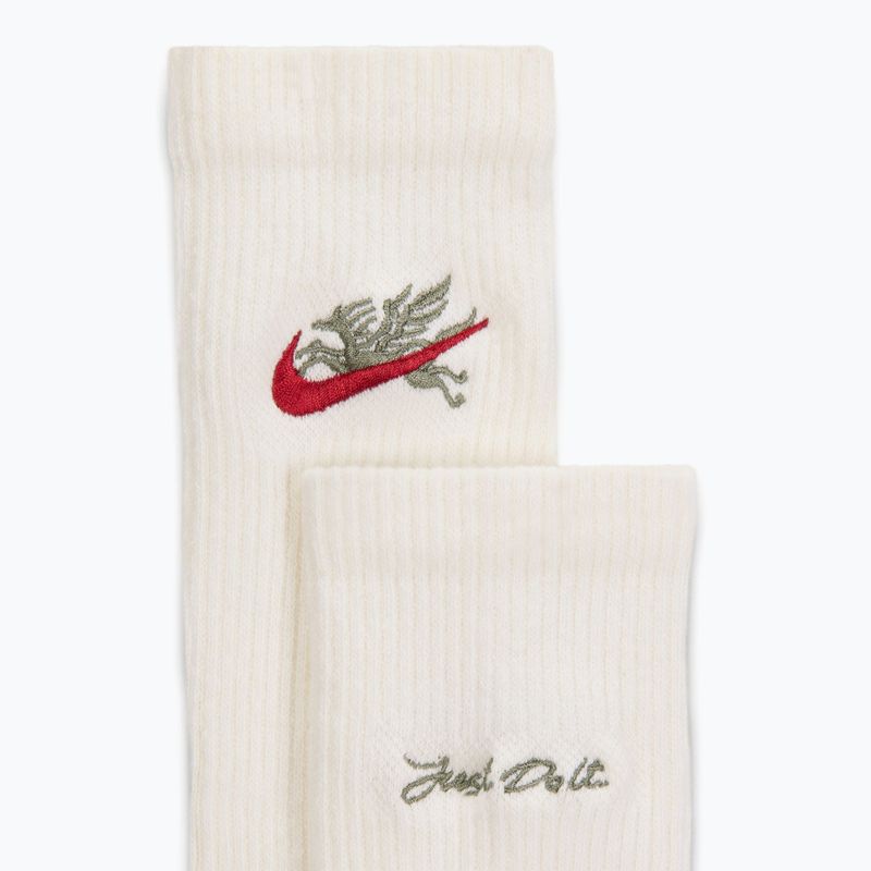 Шкарпетки Nike Everyday Plus Crew 3 пари sail/neutral olive/team crimson 4