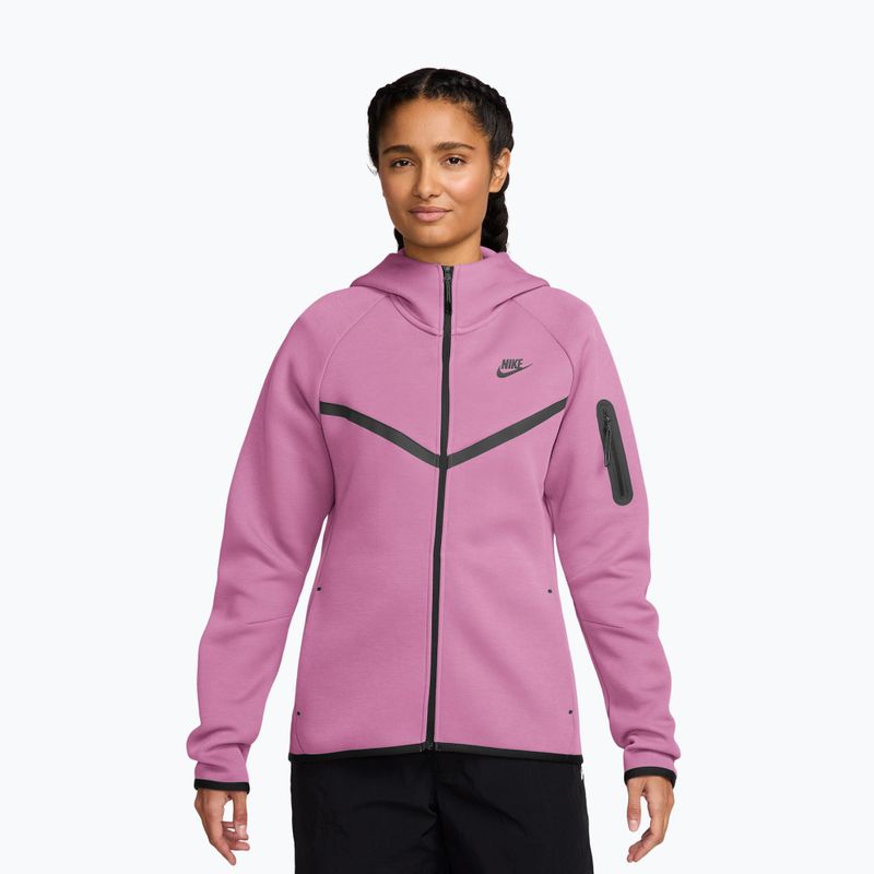 Кофта жіноча Nike Sportswear Tech Fleece Windrunner light magenta/black