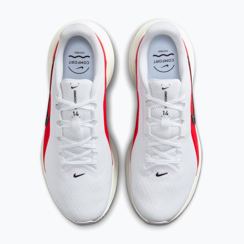 Кросівки для бігу чоловічі Nike Downshifter 14 white/summit white/bright crimson/black 6