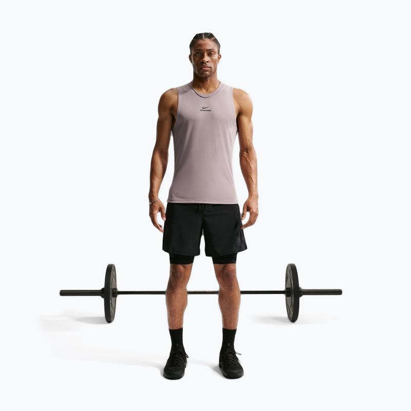 Футболка для тренувань чоловіча Nike Pro Training Dri-Fit light violet ore/black 2