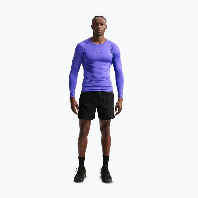 Лонгслів для тренувань чоловічий Nike Pro Dri-Fit Tight Fitness persian violet/black 2