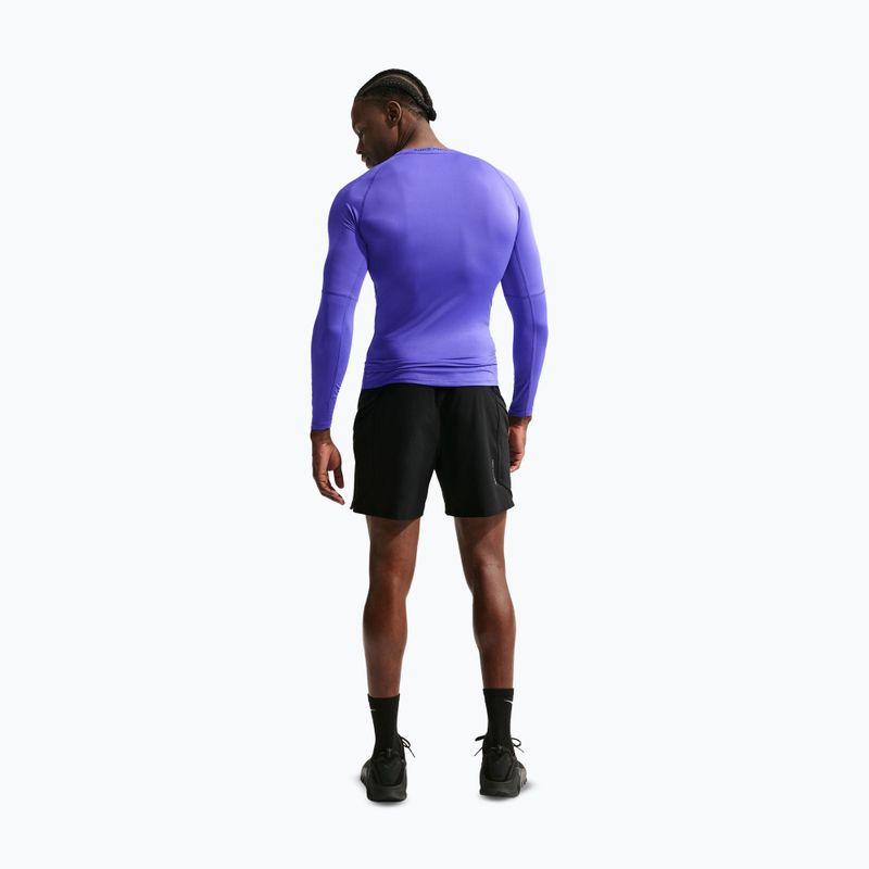 Лонгслів для тренувань чоловічий Nike Pro Dri-Fit Tight Fitness persian violet/black 3