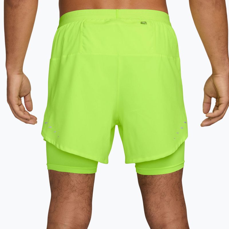 Шорти для бігу чоловічі Nike Stride Dri-Fit Hybrid 5" volt ice 2