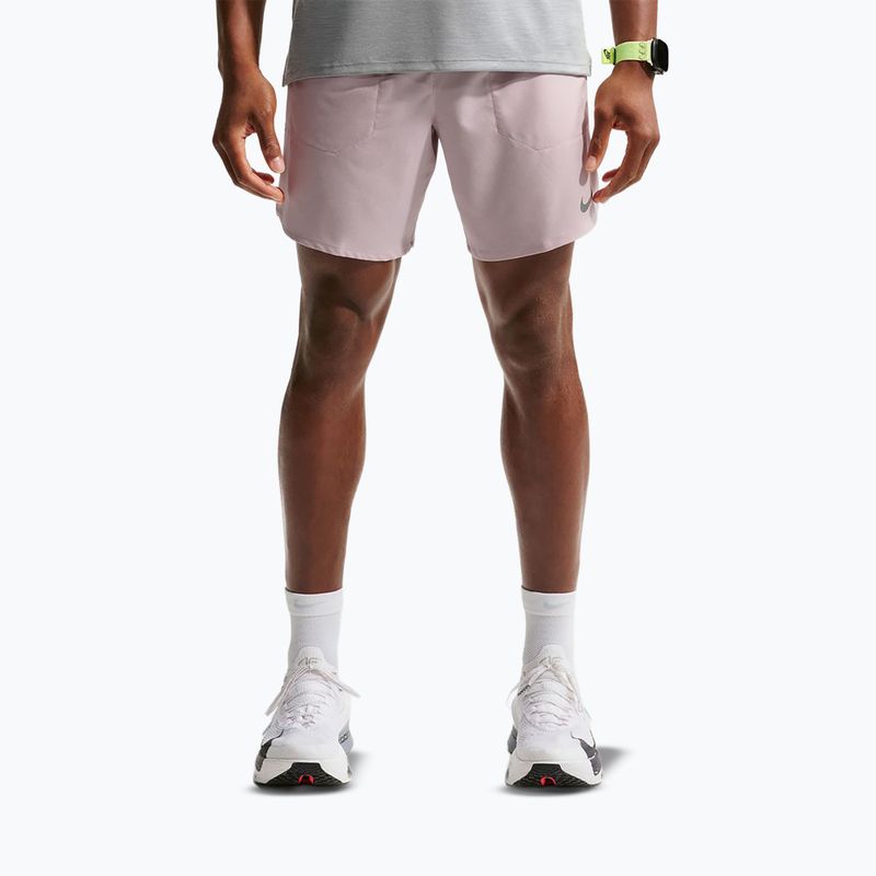 Шорти для бігу чоловічі Nike Stride Dri-Fit Brief-Lined 7" particle rose