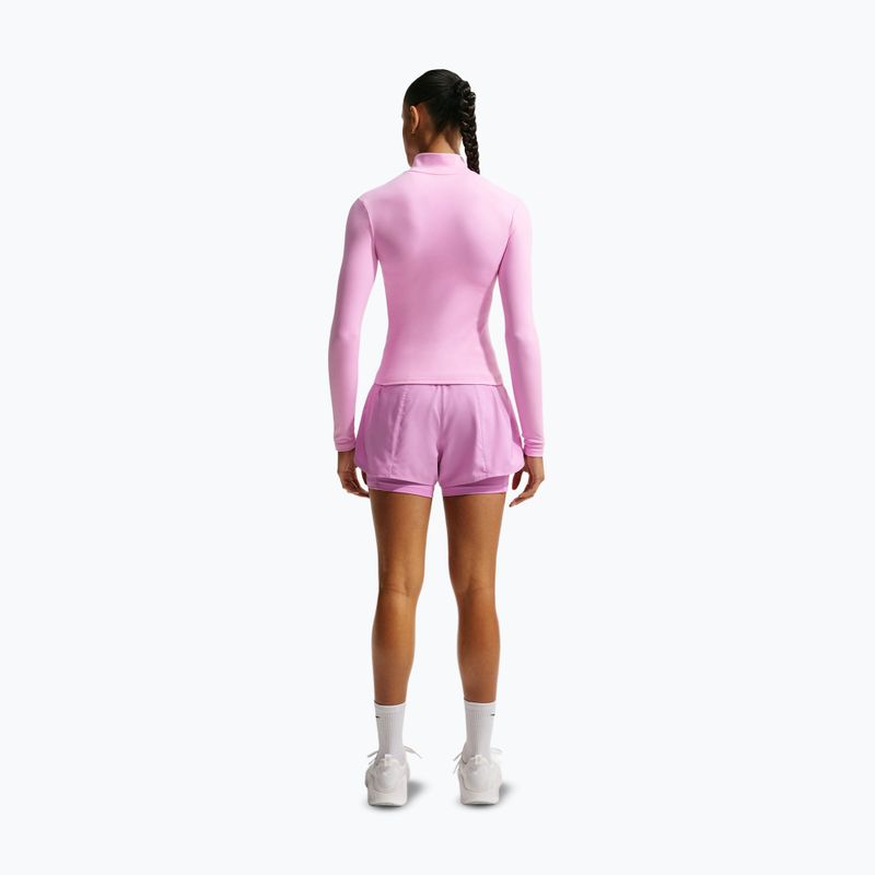 Шорти для бігу жіночі Nike One Dri-FIT 2IN1 light magenta/white 3