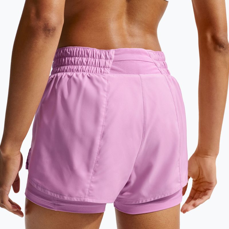 Шорти для бігу жіночі Nike One Dri-FIT 2IN1 light magenta/white 4