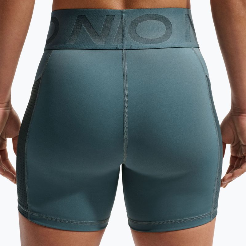Шорти жіночі Nike Pro Sculpt High Waisted 5" Biker mineral slate/faded spruce/white 5
