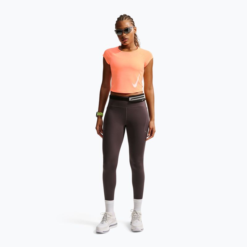 Футболка для бігу жіноча Nike Swoosh Run Dri-Fit orange pulse/photon dust/white 2