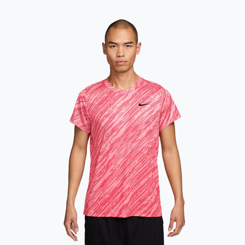 Футболка тенісна чоловіча Nike Court Dri-Fit Victory Print pink foam/black