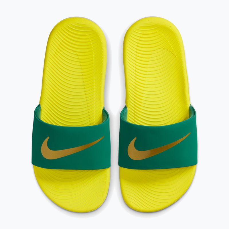 Шльопанці дитячі Nike Coffee malachite/sonic yellow/metallic gold 10