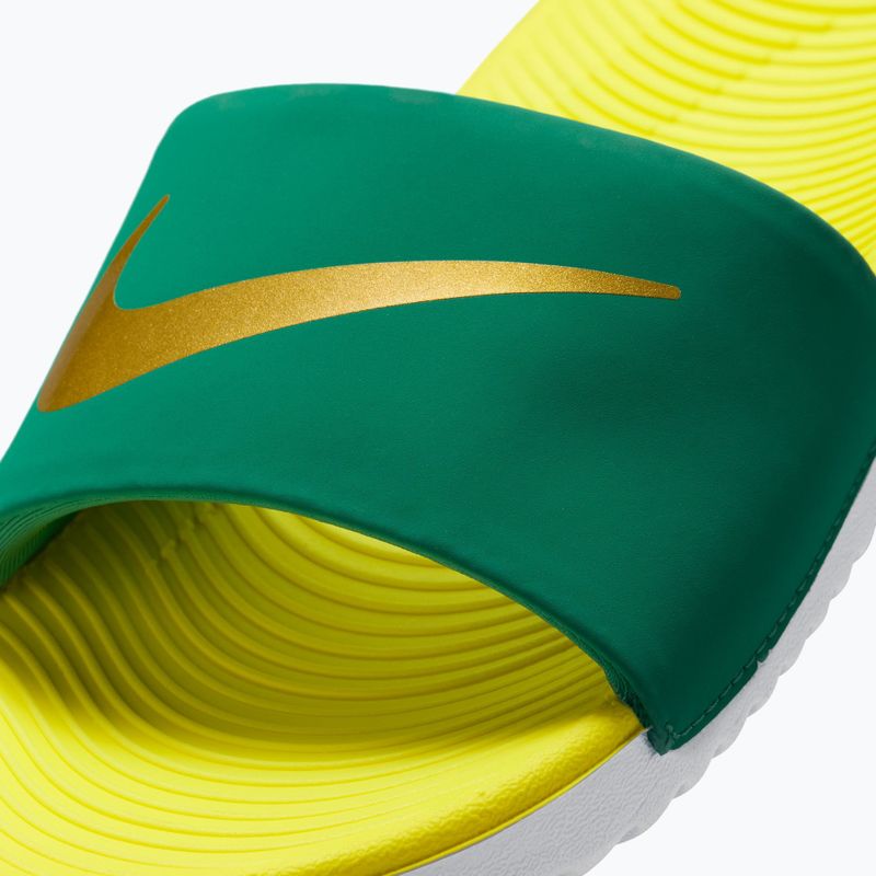 Шльопанці Nike Coffee malachite/sonic yellow/metallic gold 11
