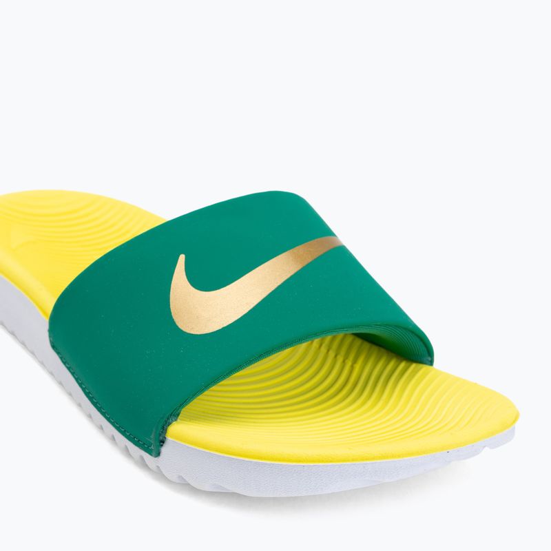 Шльопанці Nike Coffee malachite/sonic yellow/metallic gold 7