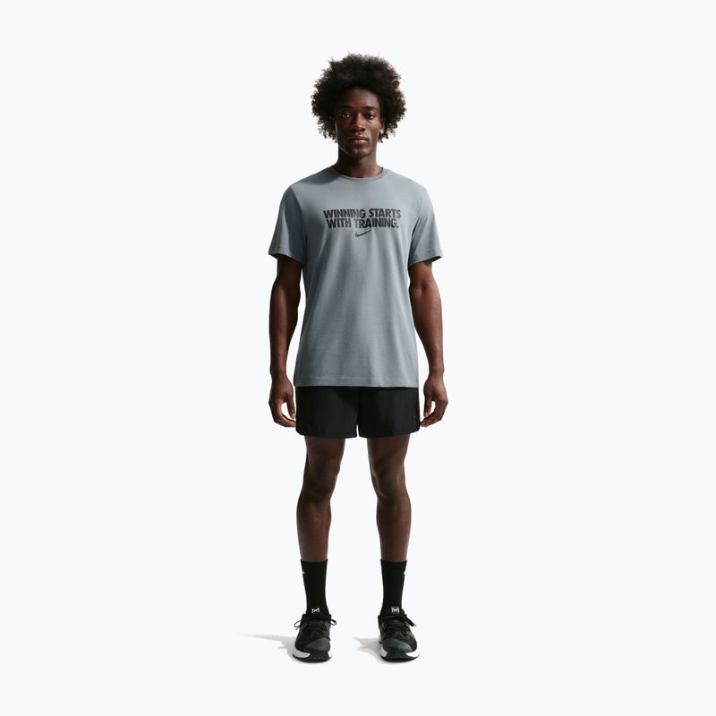 Футболка для тренувань чоловіча Nike Dri-Fit Winning smoke grey/black/black 2